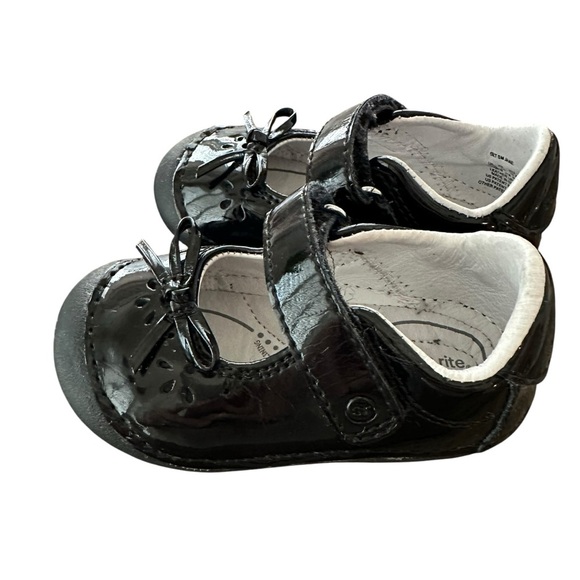 Stride Rite Baby Girls 4M Black Patent Leather Mary Jane Shoes Party Wedding - Picture 1 of 6